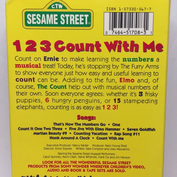 Vtg Set 4 VHS Tapes Sesame Street Favorite Songs Guessing Game 25 Years Count - Picture 11 of 11
